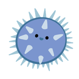 adorable blue sea urchin smiling at you